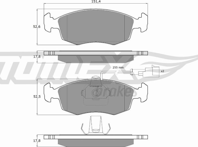 TOMEX brakes TX 14-11 - Bremžu uzliku kompl., Disku bremzes www.autospares.lv