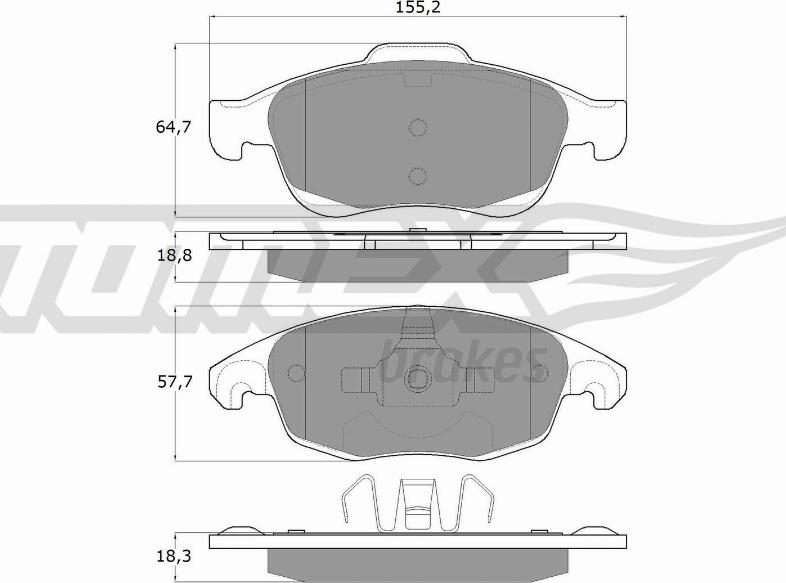 TOMEX brakes TX 14-84 - Bremžu uzliku kompl., Disku bremzes www.autospares.lv