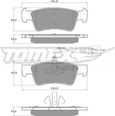 TOMEX brakes TX 14-80 - Bremžu uzliku kompl., Disku bremzes www.autospares.lv