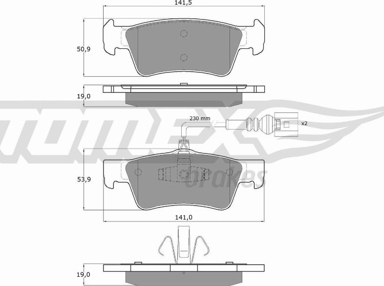 TOMEX brakes TX 14-80 - Bremžu uzliku kompl., Disku bremzes www.autospares.lv