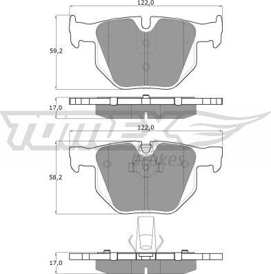 TOMEX brakes TX 14-81 - Bremžu uzliku kompl., Disku bremzes www.autospares.lv