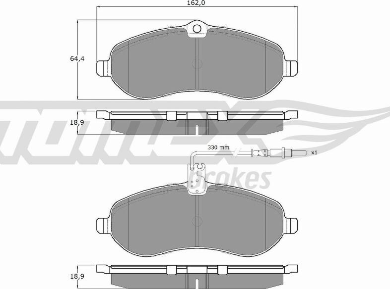 TOMEX brakes TX 14-83 - Bremžu uzliku kompl., Disku bremzes www.autospares.lv