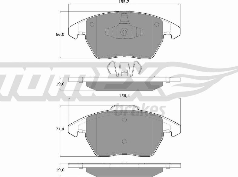 TOMEX brakes TX 14-38 - Тормозные колодки, дисковые, комплект www.autospares.lv