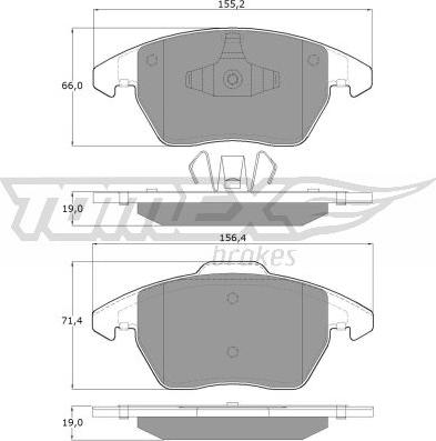 TOMEX brakes TX 14-38 - Bremžu uzliku kompl., Disku bremzes www.autospares.lv