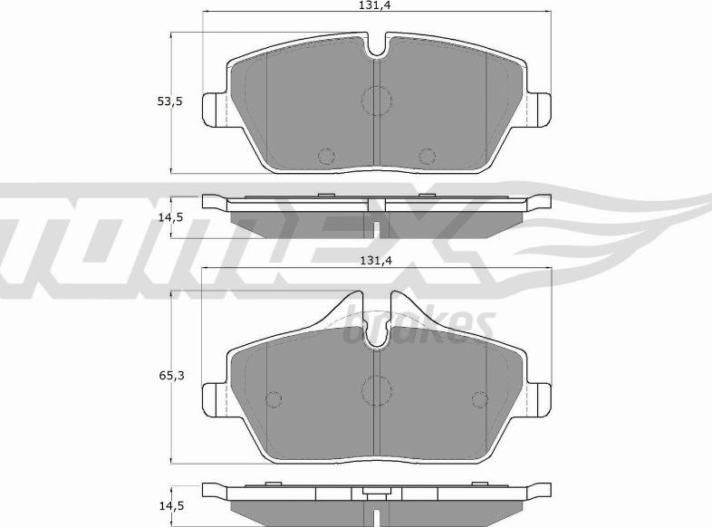 TOMEX brakes TX 14-331 - Bremžu uzliku kompl., Disku bremzes www.autospares.lv