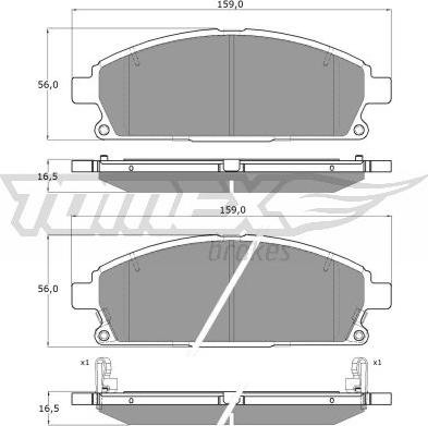 TOMEX brakes TX 14-20 - Bremžu uzliku kompl., Disku bremzes www.autospares.lv