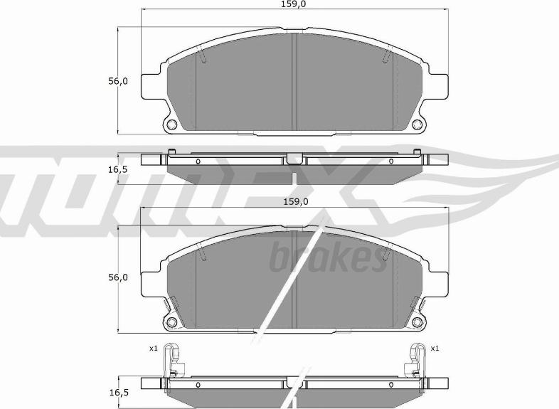 TOMEX brakes TX 14-20 - Bremžu uzliku kompl., Disku bremzes autospares.lv