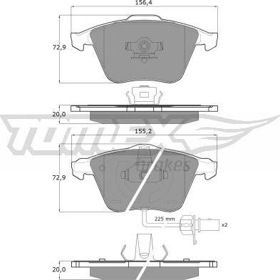 TOMEX brakes TX 14-23 - Bremžu uzliku kompl., Disku bremzes www.autospares.lv