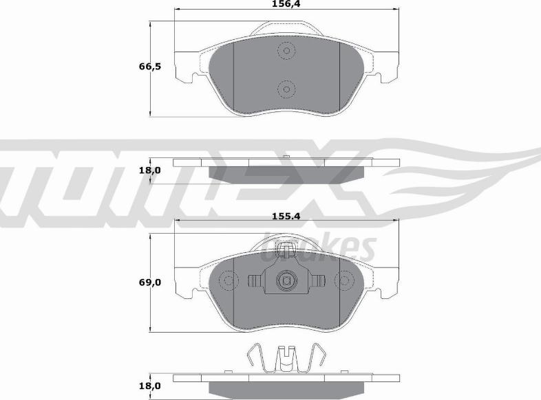 TOMEX brakes TX 14-71 - Bremžu uzliku kompl., Disku bremzes autospares.lv