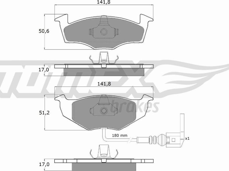 TOMEX brakes TX 14-78 - Brake Pad Set, disc brake www.autospares.lv