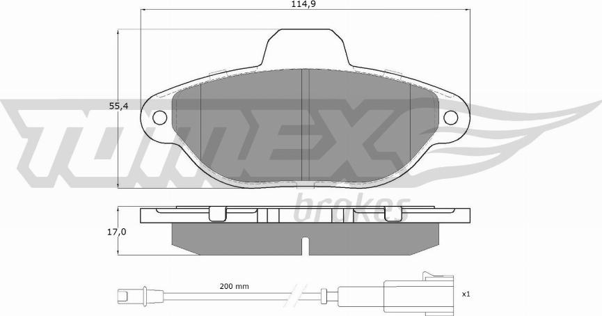 TOMEX brakes TX 15-96 - Brake Pad Set, disc brake www.autospares.lv