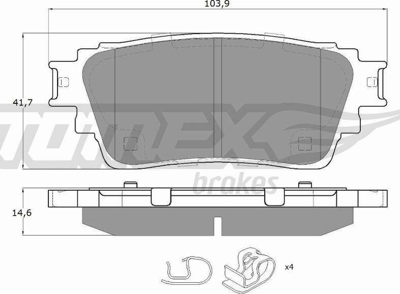 TOMEX brakes TX 15-98 - Bremžu uzliku kompl., Disku bremzes www.autospares.lv