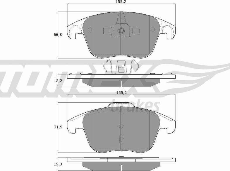 TOMEX brakes TX 15-93 - Bremžu uzliku kompl., Disku bremzes autospares.lv