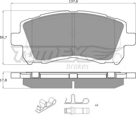 TOMEX brakes TX 15-45 - Brake Pad Set, disc brake www.autospares.lv