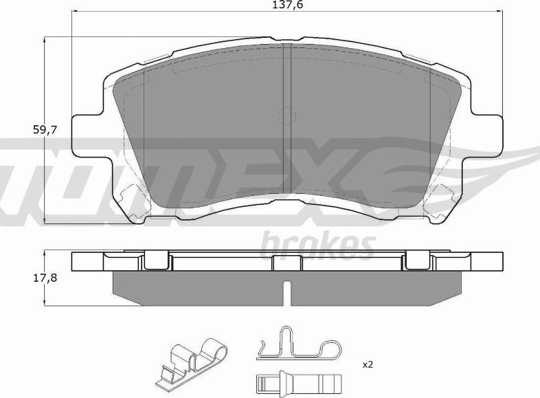 TOMEX brakes TX 15-45 - Bremžu uzliku kompl., Disku bremzes autospares.lv