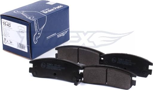 TOMEX brakes TX 15-43 - Bremžu uzliku kompl., Disku bremzes www.autospares.lv