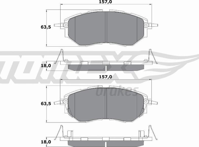 TOMEX brakes TX 15-54 - Bremžu uzliku kompl., Disku bremzes autospares.lv