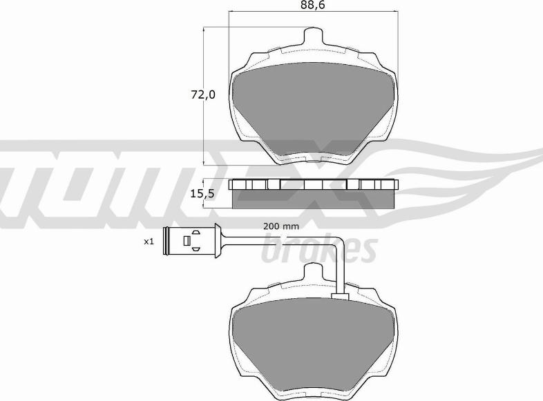 TOMEX brakes TX 15-50 - Тормозные колодки, дисковые, комплект www.autospares.lv