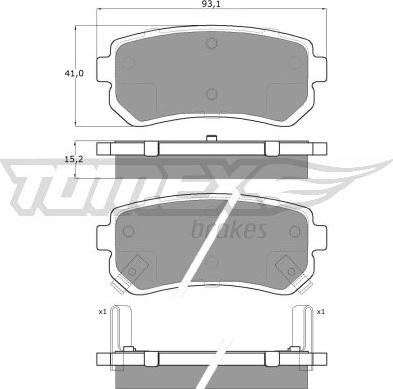 TOMEX brakes TX 15-66 - Bremžu uzliku kompl., Disku bremzes www.autospares.lv