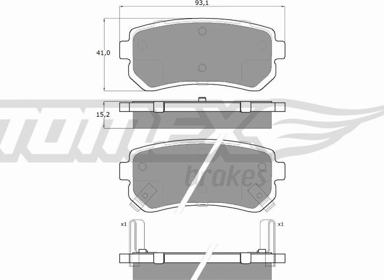 TOMEX brakes TX 15-66 - Bremžu uzliku kompl., Disku bremzes www.autospares.lv