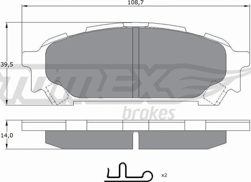 TOMEX brakes TX 15-60 - Тормозные колодки, дисковые, комплект www.autospares.lv