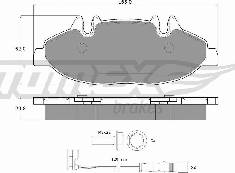 TOMEX brakes TX 15-02 - Bremžu uzliku kompl., Disku bremzes www.autospares.lv