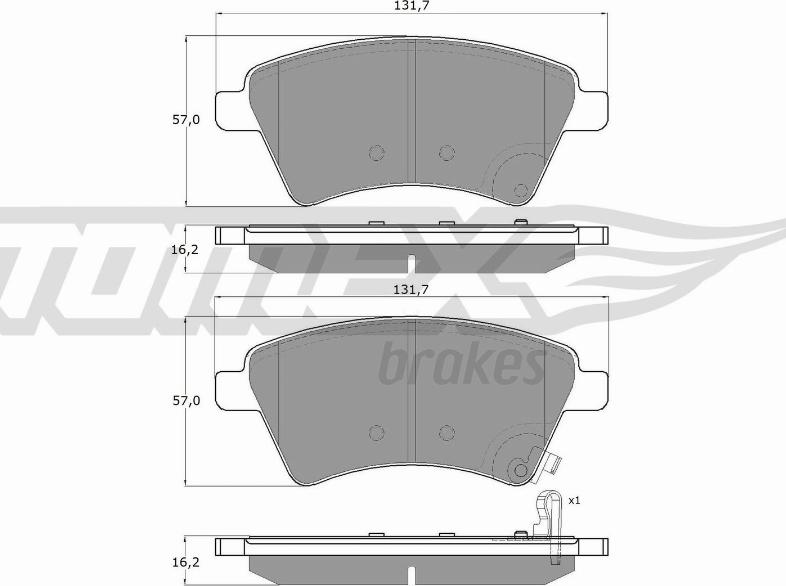 TOMEX brakes TX 15-19 - Тормозные колодки, дисковые, комплект www.autospares.lv