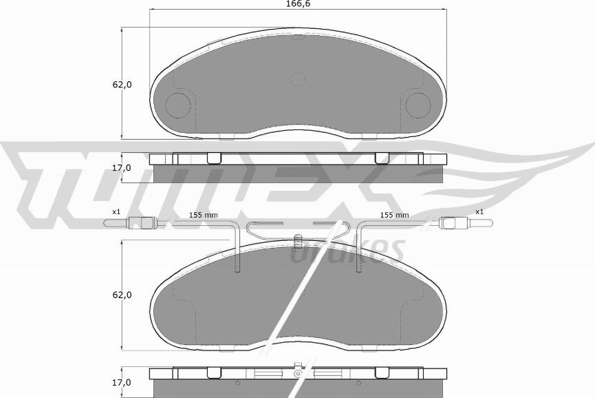 TOMEX brakes TX 15-18 - Bremžu uzliku kompl., Disku bremzes autospares.lv