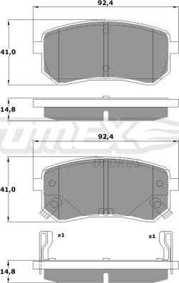 TOMEX brakes TX 15-80 - Bremžu uzliku kompl., Disku bremzes autospares.lv