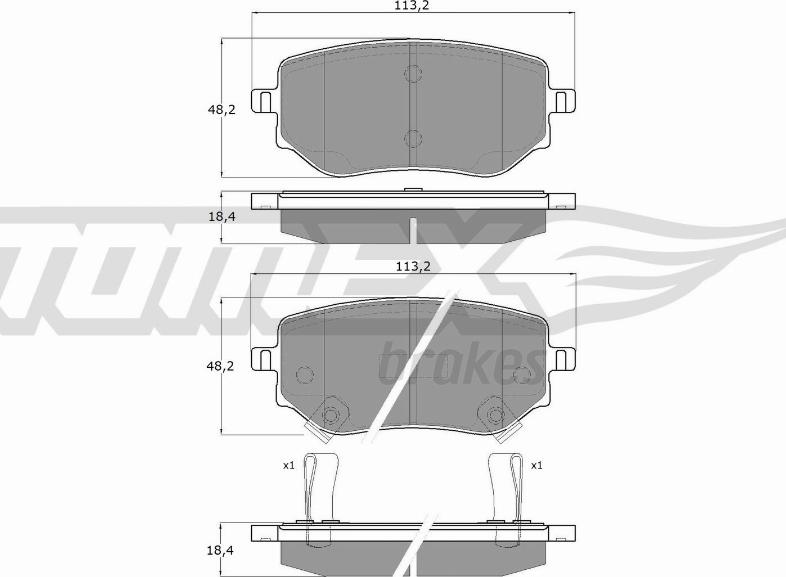 TOMEX brakes TX 15-87 - Bremžu uzliku kompl., Disku bremzes autospares.lv