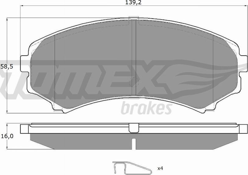 TOMEX brakes TX 15-33 - Bremžu uzliku kompl., Disku bremzes autospares.lv