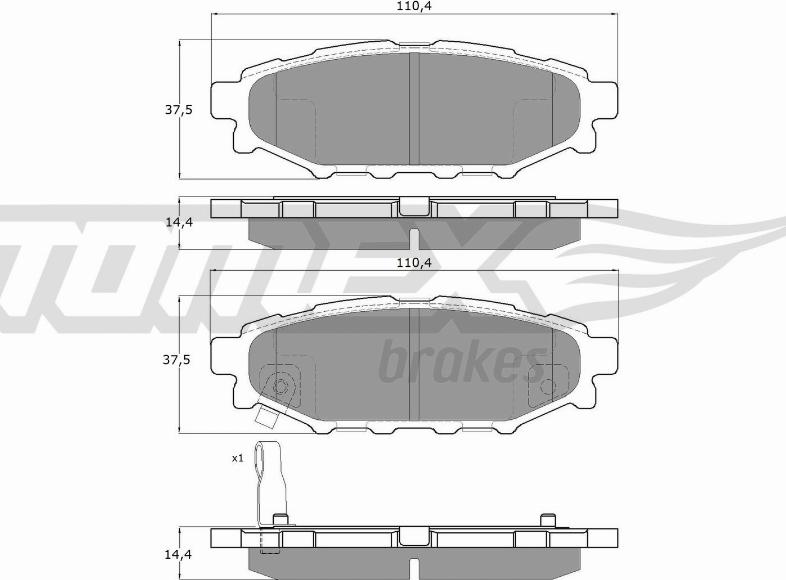 TOMEX brakes TX 15-37 - Bremžu uzliku kompl., Disku bremzes autospares.lv