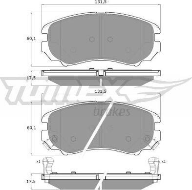 TOMEX brakes TX 15-29 - Bremžu uzliku kompl., Disku bremzes www.autospares.lv