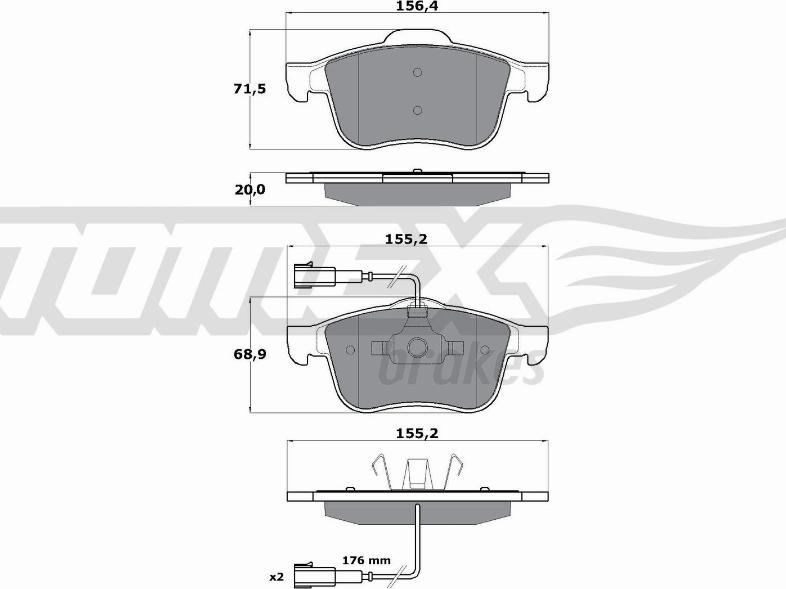 TOMEX brakes TX 15-25 - Brake Pad Set, disc brake www.autospares.lv