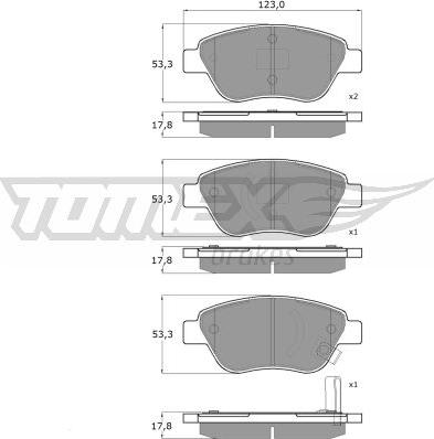 TOMEX brakes TX 15-20 - Тормозные колодки, дисковые, комплект www.autospares.lv