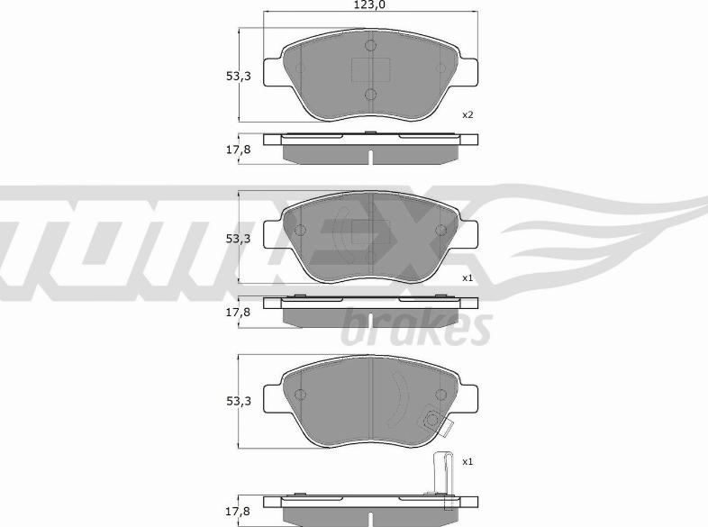 TOMEX brakes TX 15-20 - Brake Pad Set, disc brake www.autospares.lv