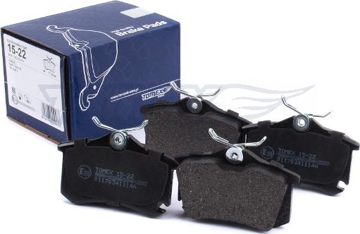 TOMEX brakes TX 15-22 - Brake Pad Set, disc brake www.autospares.lv