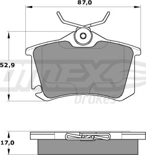 TOMEX brakes TX 15-22 - Brake Pad Set, disc brake www.autospares.lv