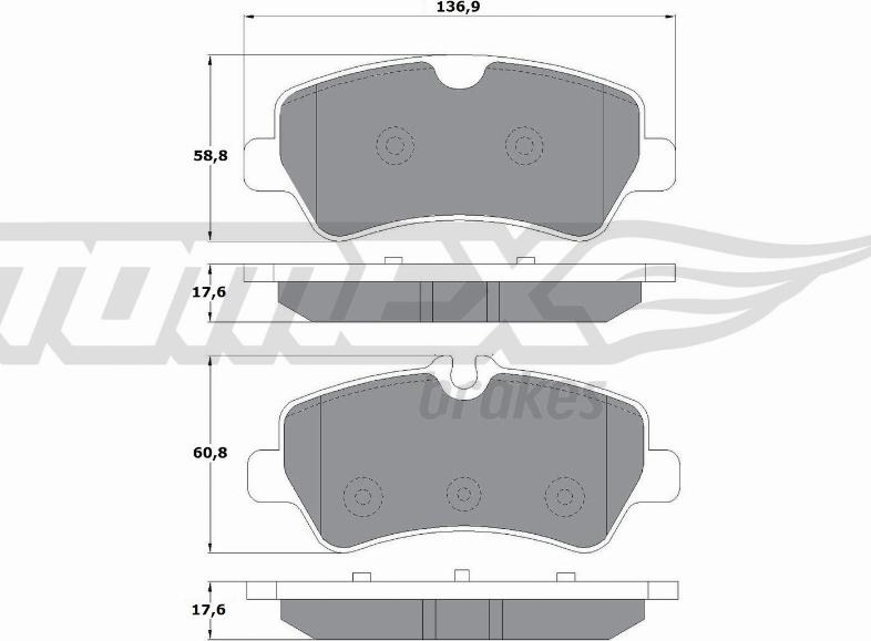 TOMEX brakes TX 16-96 - Bremžu uzliku kompl., Disku bremzes autospares.lv