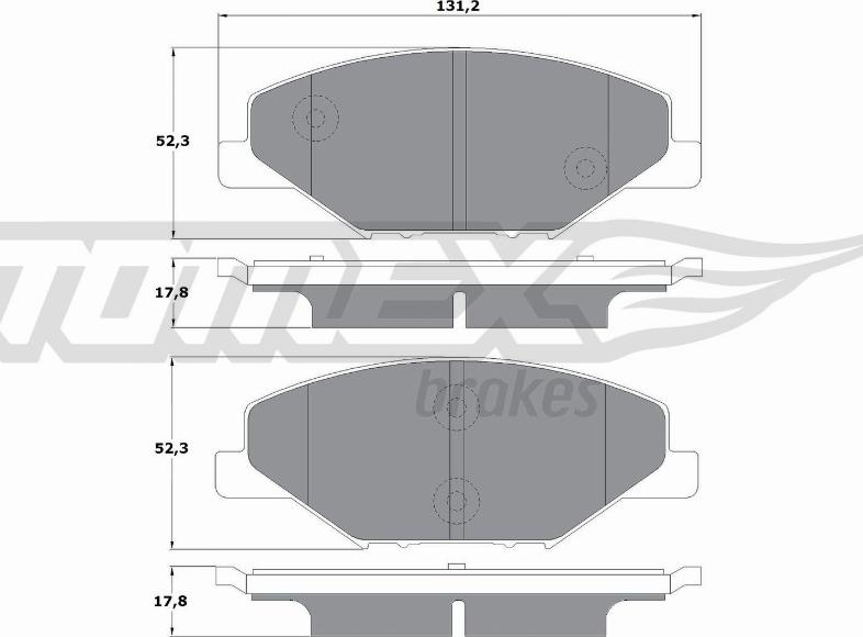 TOMEX brakes TX 16-98 - Bremžu uzliku kompl., Disku bremzes autospares.lv