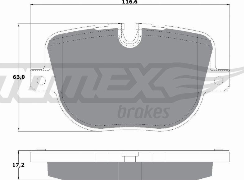 TOMEX brakes TX 16-93 - Bremžu uzliku kompl., Disku bremzes www.autospares.lv