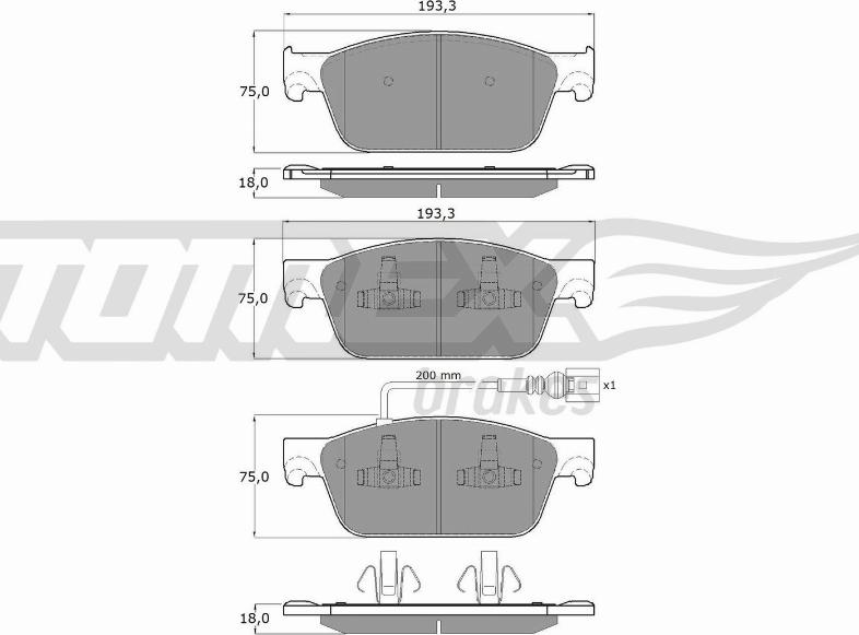 TOMEX brakes TX 16-46 - Bremžu uzliku kompl., Disku bremzes www.autospares.lv