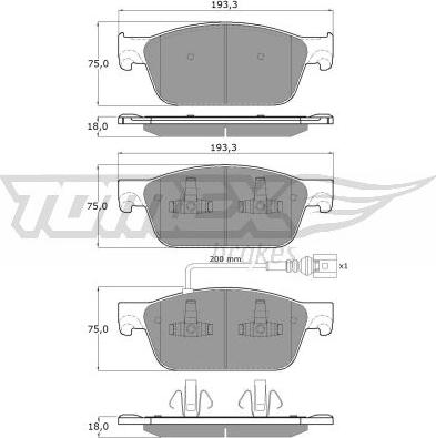 TOMEX brakes TX 16-46 - Bremžu uzliku kompl., Disku bremzes www.autospares.lv