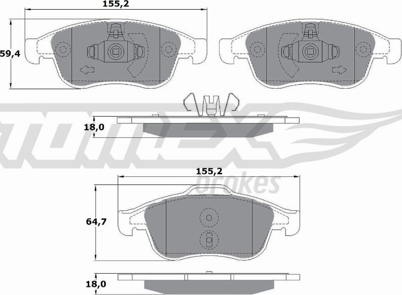 TOMEX brakes TX 16-41 - Bremžu uzliku kompl., Disku bremzes www.autospares.lv