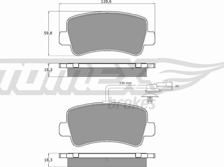 TOMEX brakes TX 16-48 - Bremžu uzliku kompl., Disku bremzes autospares.lv