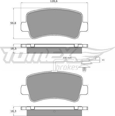 TOMEX brakes TX 16-48 - Bremžu uzliku kompl., Disku bremzes autospares.lv