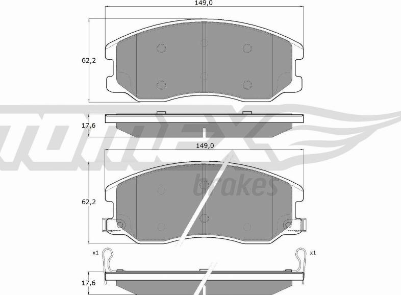 TOMEX brakes TX 16-42 - Тормозные колодки, дисковые, комплект www.autospares.lv