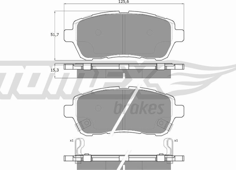 TOMEX brakes TX 16-47 - Bremžu uzliku kompl., Disku bremzes www.autospares.lv