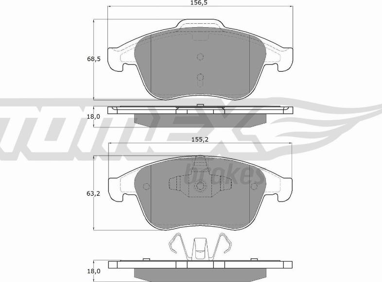 TOMEX brakes TX 16-56 - Bremžu uzliku kompl., Disku bremzes autospares.lv