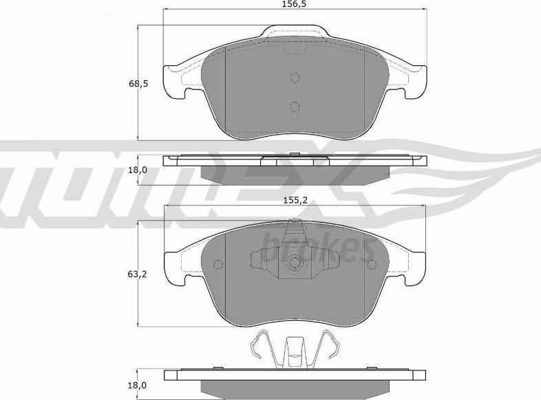 TOMEX brakes TX 16-65 - Bremžu uzliku kompl., Disku bremzes autospares.lv